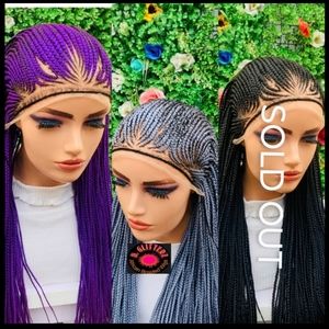 African Braided Wigs On Lace Front 37"